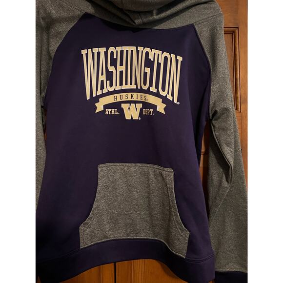 Champion Huskies Funnel Neck Hoodie Men’s Pullover Purple Gray Colorblock SZ M - Picture 3 of 11